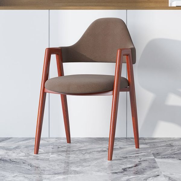 Modern Minimalist A-shape Iron Leather Fabric Sponge Dining Chair Backrest Armrest for Dining Room - Image 14