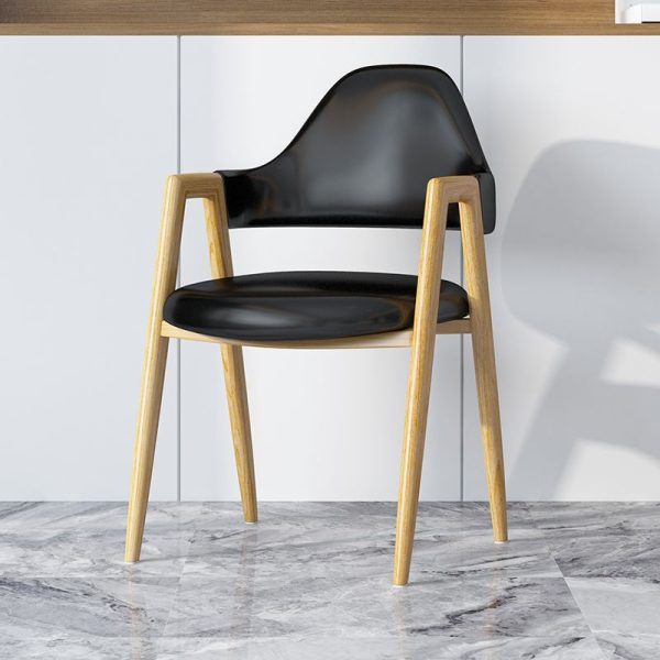 Modern Minimalist A-shape Iron Leather Fabric Sponge Dining Chair Backrest Armrest for Dining Room - Image 17