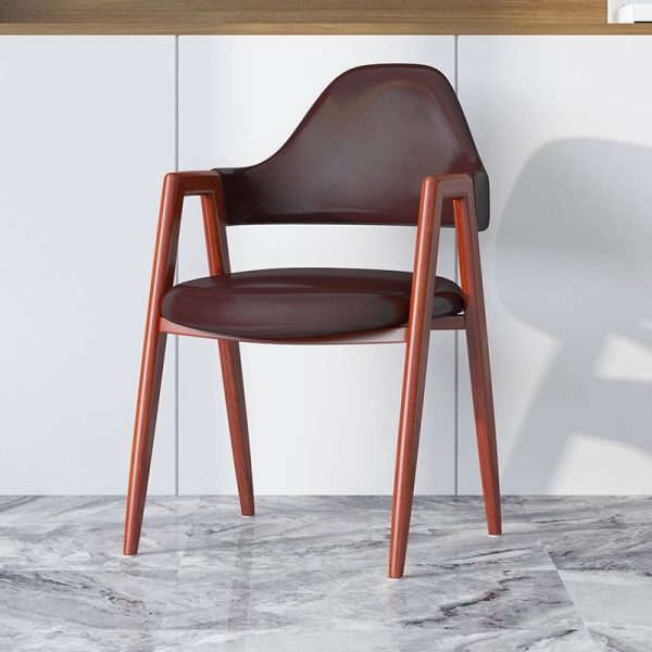 Modern Minimalist A-shape Iron Leather Fabric Sponge Dining Chair Backrest Armrest for Dining Room - Image 18