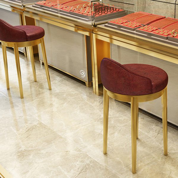 Modern Minimalist Triangle Round Western Leather Stainless Steel Backrest Bar Stool For Dining Room - Image 10
