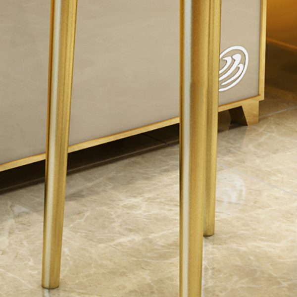 Modern Minimalist Triangle Round Western Leather Stainless Steel Backrest Bar Stool For Dining Room - Image 8