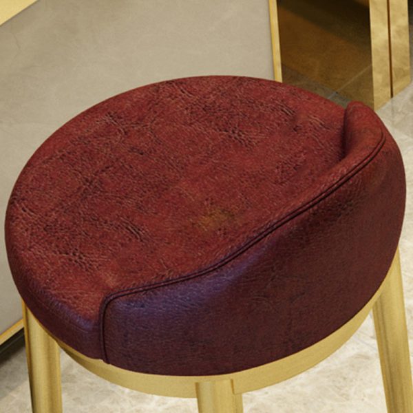 Modern Minimalist Triangle Round Western Leather Stainless Steel Backrest Bar Stool For Dining Room - Image 7