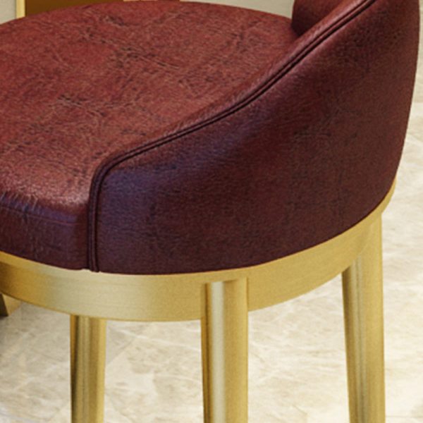 Modern Minimalist Triangle Round Western Leather Stainless Steel Backrest Bar Stool For Dining Room - Image 6