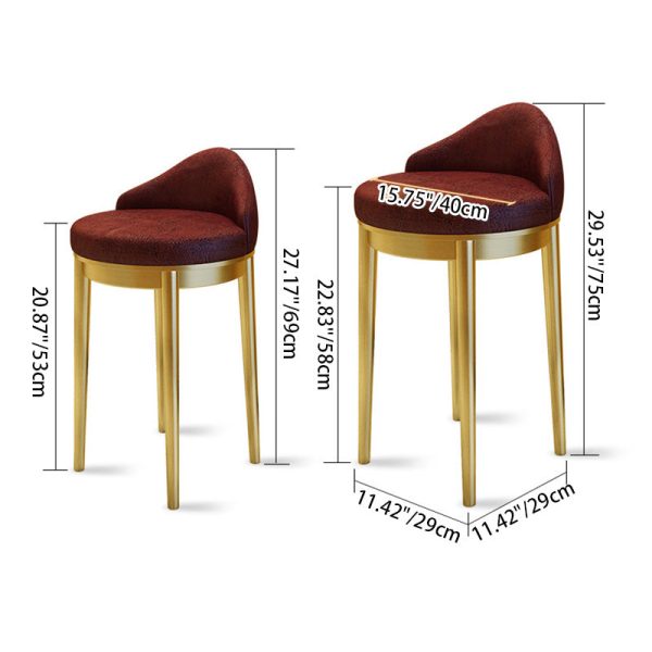 Modern Minimalist Triangle Round Western Leather Stainless Steel Backrest Bar Stool For Dining Room - Image 4