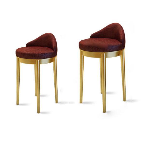 Modern Minimalist Triangle Round Western Leather Stainless Steel Backrest Bar Stool For Dining Room - Image 18