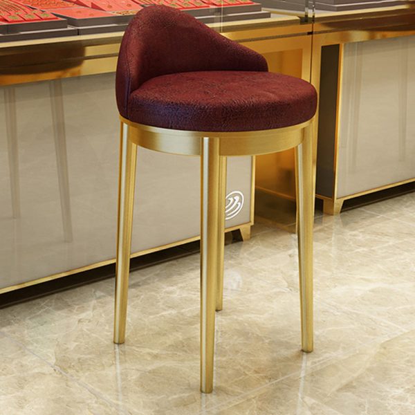 Modern Minimalist Triangle Round Western Leather Stainless Steel Backrest Bar Stool For Dining Room - Image 13