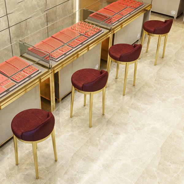 Modern Minimalist Triangle Round Western Leather Stainless Steel Backrest Bar Stool For Dining Room - Image 3