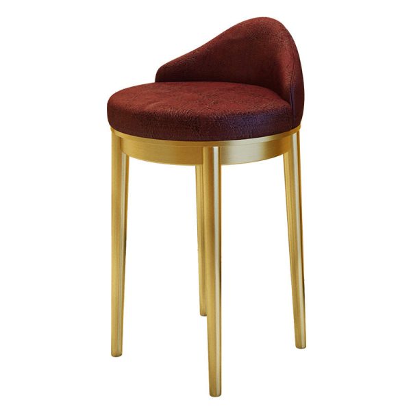 Modern Minimalist Triangle Round Western Leather Stainless Steel Backrest Bar Stool For Dining Room - Image 17