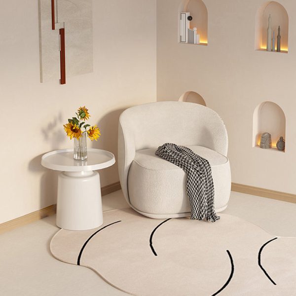 Contemporary Creative Curved Square Velvet Solid Wood Accent Chair Backrest For Living Room - Image 11