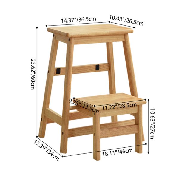 Modern Minimalist Folding Square Trapezoid Solid Wood Shoe Stool For Living Room - Image 4