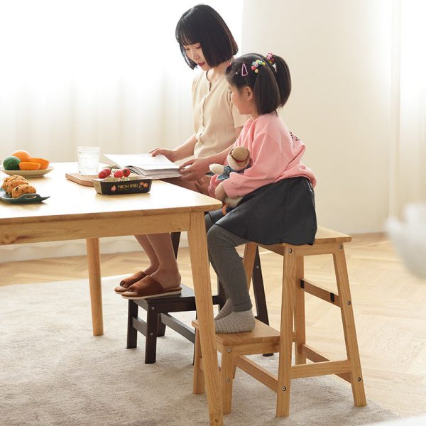 Modern Minimalist Folding Square Trapezoid Solid Wood Shoe Stool For Living Room - Image 11
