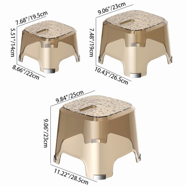 Modern Minimalist Anti-slip Square Corner PP Low Stool For Living Room - Image 4