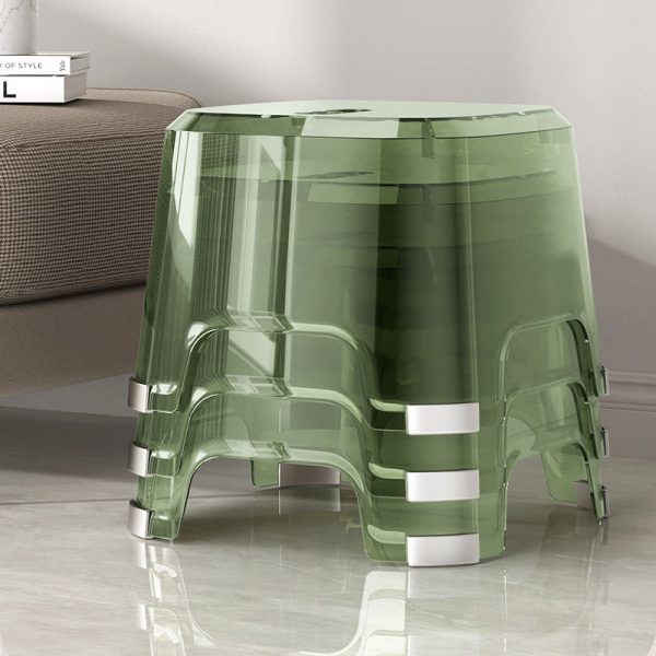 Modern Minimalist Anti-slip Square Corner PP Low Stool For Living Room - Image 10