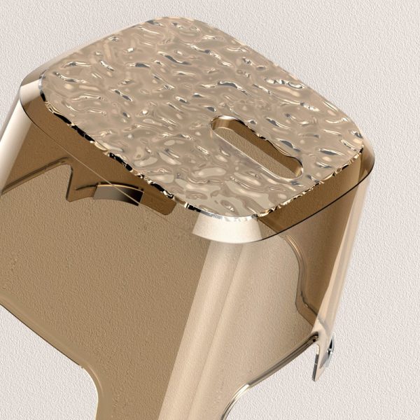Modern Minimalist Anti-slip Square Corner PP Low Stool For Living Room - Image 5