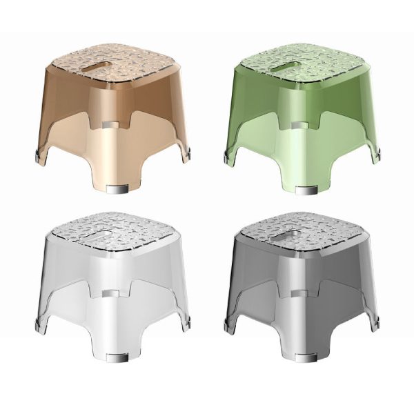 Modern Minimalist Anti-slip Square Corner PP Low Stool For Living Room - Image 14
