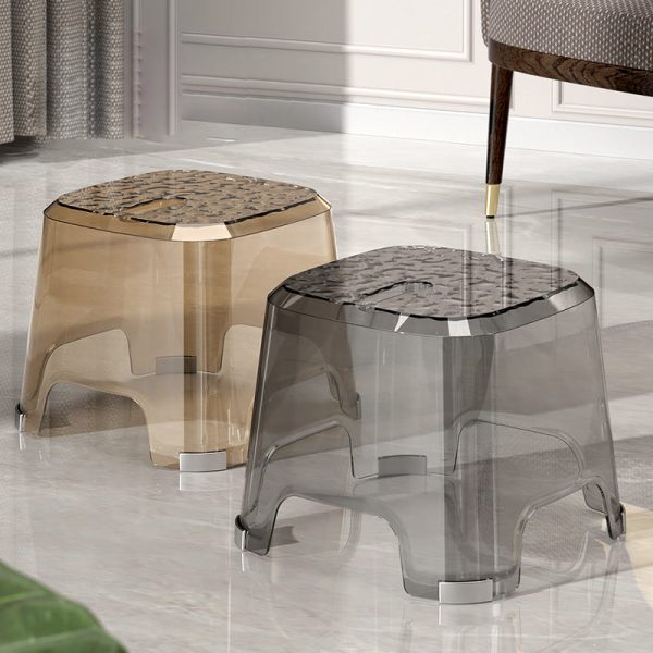 Modern Minimalist Anti-slip Square Corner PP Low Stool For Living Room - Image 3