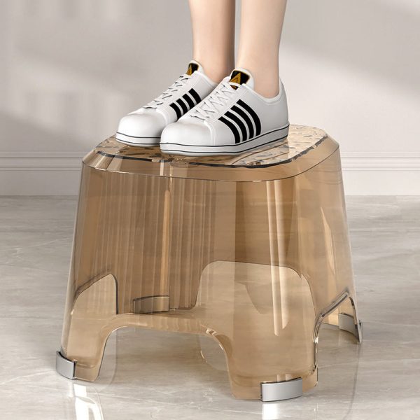 Modern Minimalist Anti-slip Square Corner PP Low Stool For Living Room - Image 12