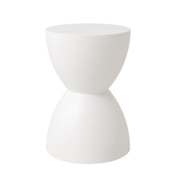 Modern Minimalist Hourglass Shape Round Plastic Chair Backless For Living Room - Image 15