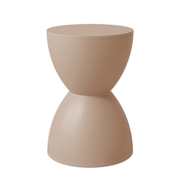 Modern Minimalist Hourglass Shape Round Plastic Chair Backless For Living Room - Image 30