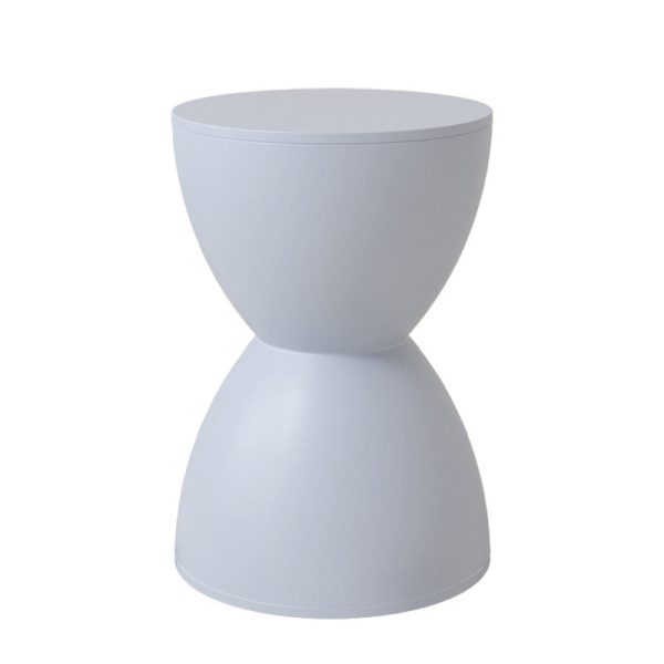 Modern Minimalist Hourglass Shape Round Plastic Chair Backless For Living Room - Image 16