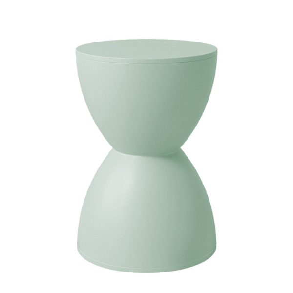 Modern Minimalist Hourglass Shape Round Plastic Chair Backless For Living Room - Image 17