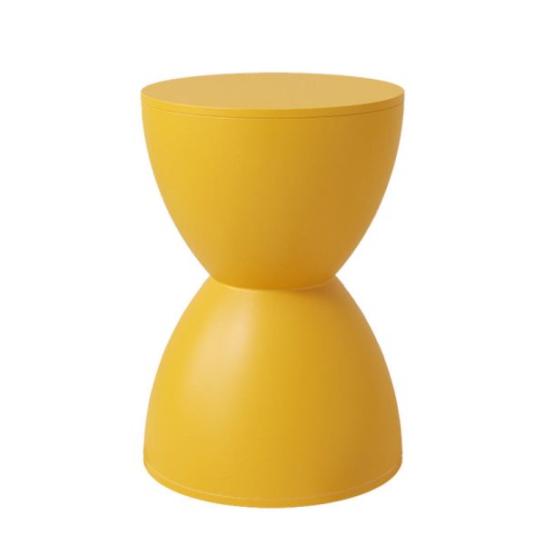 Modern Minimalist Hourglass Shape Round Plastic Chair Backless For Living Room - Image 20