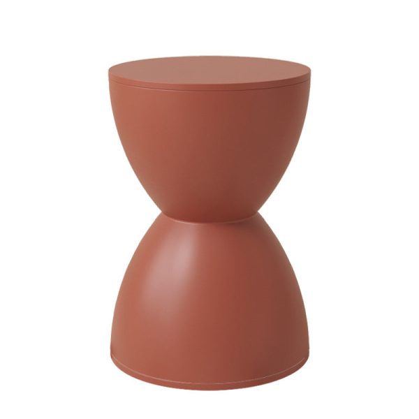 Modern Minimalist Hourglass Shape Round Plastic Chair Backless For Living Room - Image 21