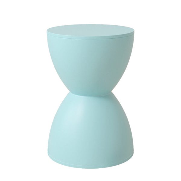 Modern Minimalist Hourglass Shape Round Plastic Chair Backless For Living Room - Image 22