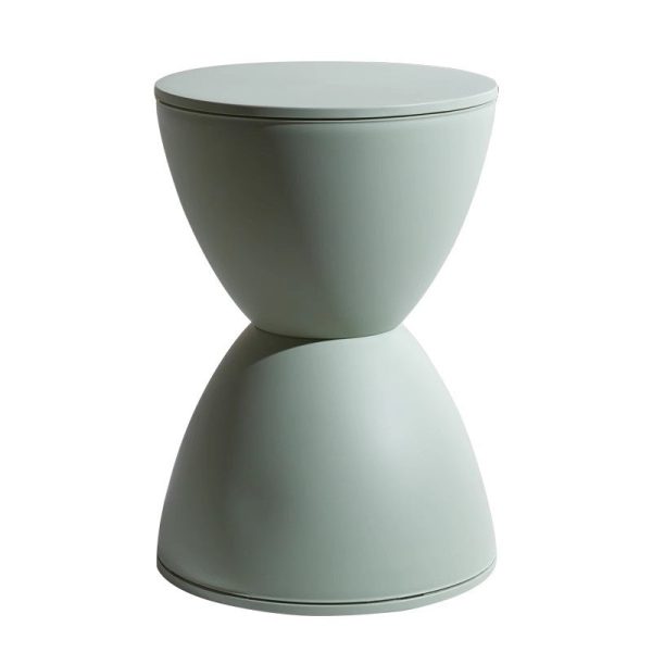 Modern Minimalist Hourglass Shape Round Plastic Chair Backless For Living Room - Image 23
