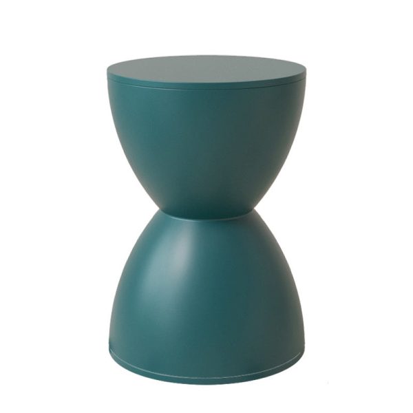 Modern Minimalist Hourglass Shape Round Plastic Chair Backless For Living Room - Image 24