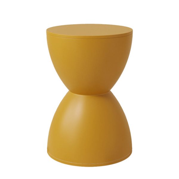 Modern Minimalist Hourglass Shape Round Plastic Chair Backless For Living Room - Image 28