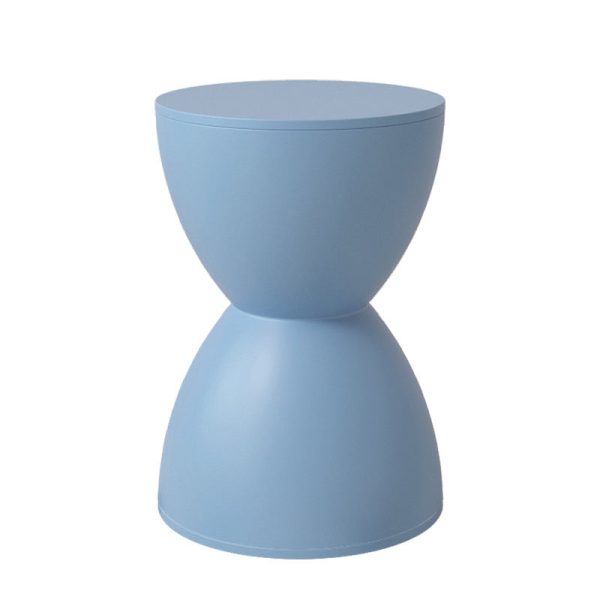 Modern Minimalist Hourglass Shape Round Plastic Chair Backless For Living Room - Image 29
