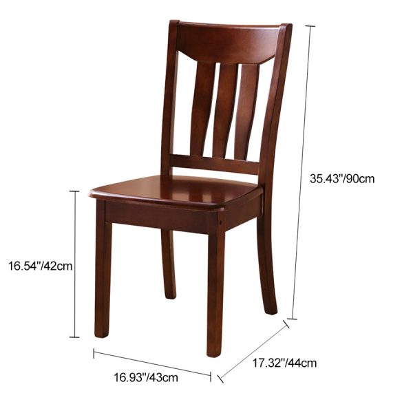 Traditional Chinese Square Parallel Solid Wood Dining Chair Backrest Armless For Dining Room - Image 4