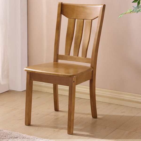 Traditional Chinese Square Parallel Solid Wood Dining Chair Backrest Armless For Dining Room - Image 3