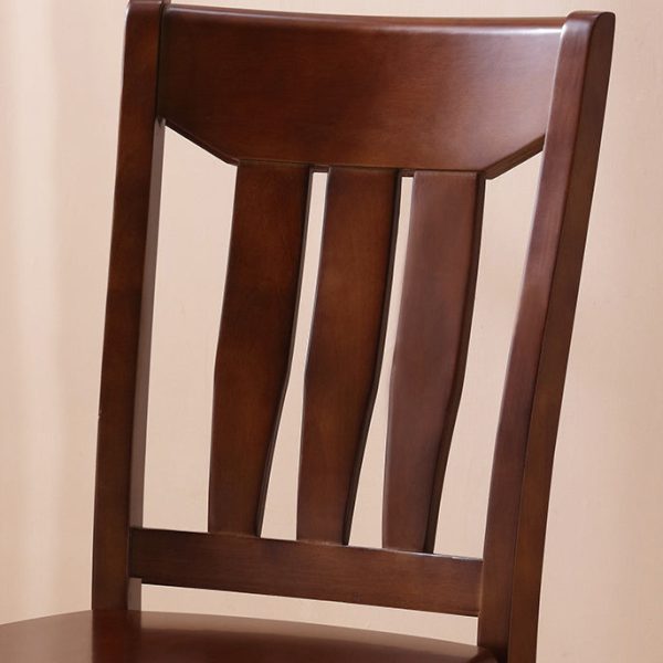Traditional Chinese Square Parallel Solid Wood Dining Chair Backrest Armless For Dining Room - Image 5