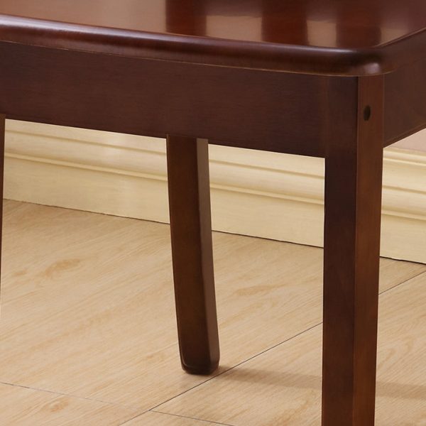Traditional Chinese Square Parallel Solid Wood Dining Chair Backrest Armless For Dining Room - Image 7