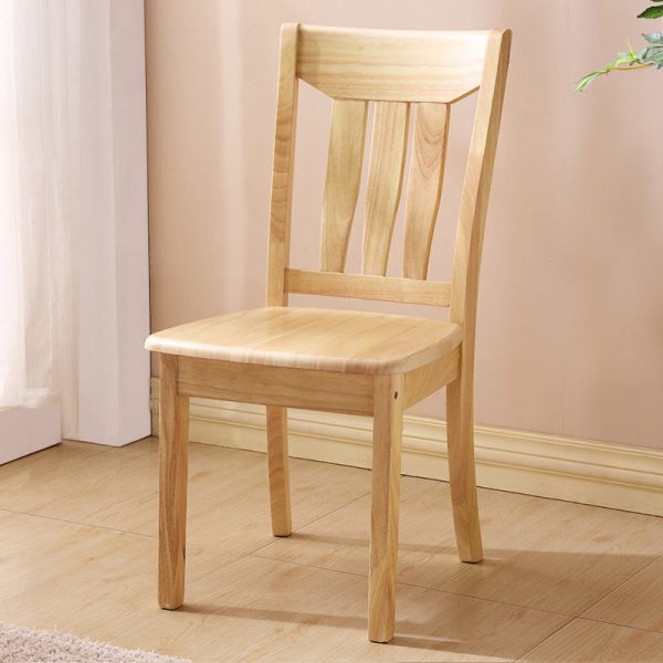 Traditional Chinese Square Parallel Solid Wood Dining Chair Backrest Armless For Dining Room - Image 9