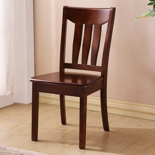 Traditional Chinese Square Parallel Solid Wood Dining Chair Backrest Armless For Dining Room - Image 10