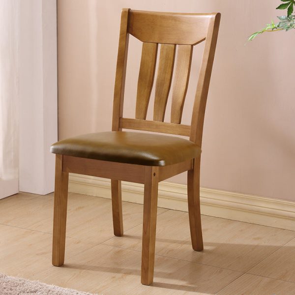 Traditional Chinese Square Parallel Solid Wood Dining Chair Backrest Armless For Dining Room - Image 12