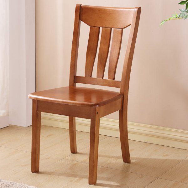 Traditional Chinese Square Parallel Solid Wood Dining Chair Backrest Armless For Dining Room - Image 13