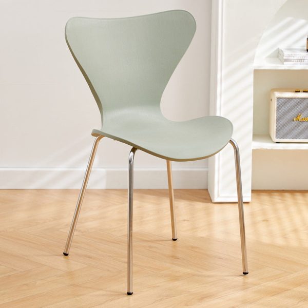Contemporary Creative Irregular Shape Curved PVC Metal Dining Chair Backrest Armrest For Dining Room - Image 34