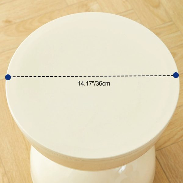 Contemporary Scandinavian Half Round Barbell Shape PVC Plastic Low Stool For Living Room - Image 5