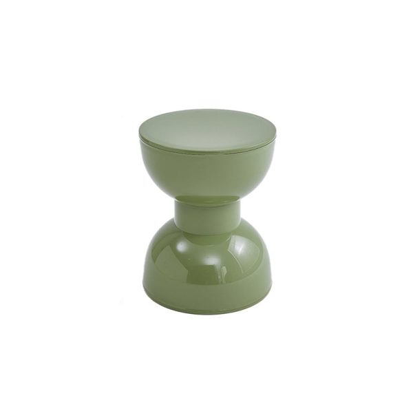 Contemporary Scandinavian Half Round Barbell Shape PVC Plastic Low Stool For Living Room - Image 21