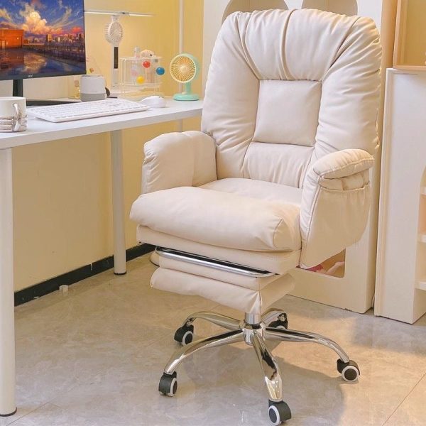 Modern Simplicity Square Soft Sticky Tech Fabric Metal Desk Chair Backrest Armrest For Home Office - Image 2