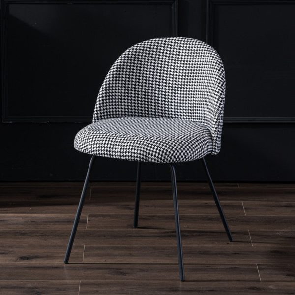 Contemporary Scandinavian Velvet Iron Wood Round Vanity Stool Backrest For Bedroom - Image 25