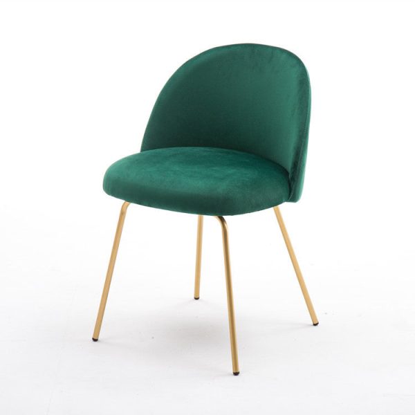 Contemporary Scandinavian Velvet Iron Wood Round Vanity Stool Backrest For Bedroom - Image 30