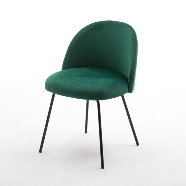 Contemporary Scandinavian Velvet Iron Wood Round Vanity Stool Backrest For Bedroom - Image 28