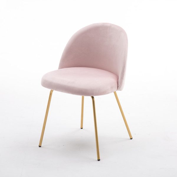 Contemporary Scandinavian Velvet Iron Wood Round Vanity Stool Backrest For Bedroom - Image 32