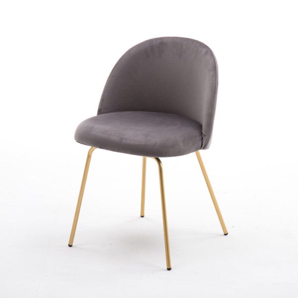 Contemporary Scandinavian Velvet Iron Wood Round Vanity Stool Backrest For Bedroom - Image 33
