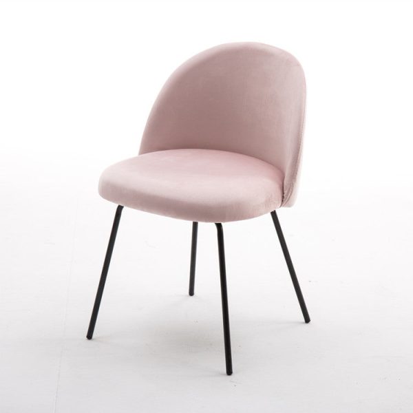 Contemporary Scandinavian Velvet Iron Wood Round Vanity Stool Backrest For Bedroom - Image 34
